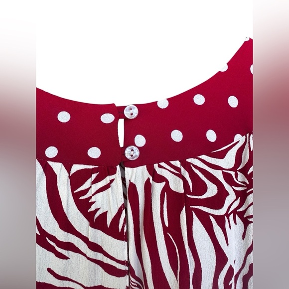 Vintage Jenny Helene Zebra Print Polka Dot Sleeveless Rayon Dress Size Small - Picture 4 of 6